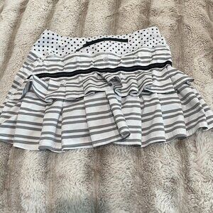 Lululemon Ruffle Skort Grey and White Stripes, Black Polka Dots Size 2